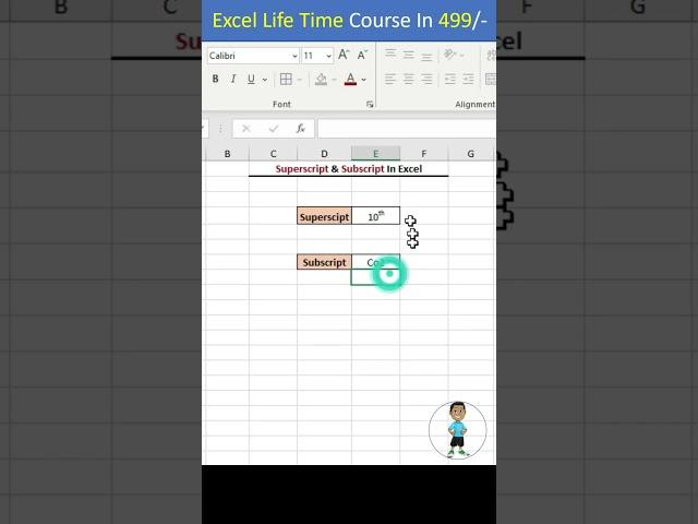 Superscript and Subscript in Excel #excel #exceltips #exceltutorial #msexcel #microsoftexcel