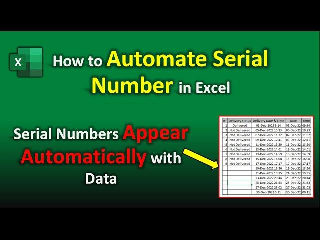 How to Automate Serial Number in Excel | Excel Tricks