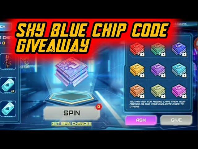 FREE FIRE SKY BLUE CHIP CODE GIVEAWAY//#g4gamer