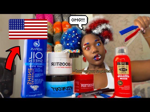 Doing my hair only using USA flag colors *shocking results*