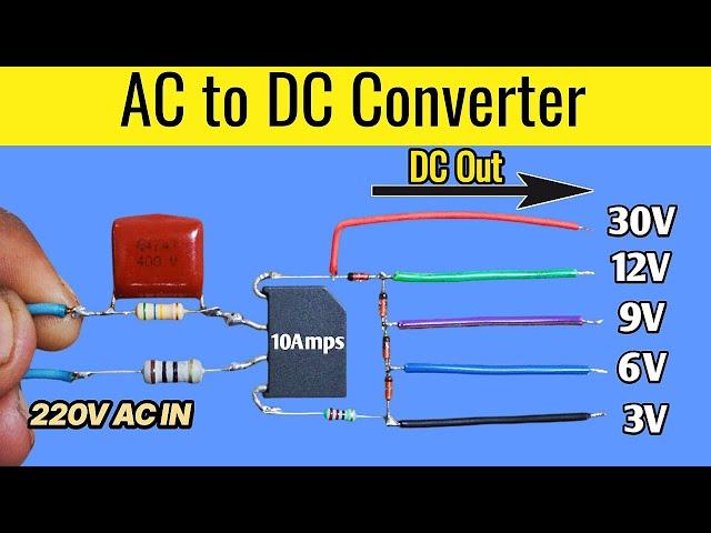 ac to dc converter || #220v AC to 3v,6v,12v,36v, DC Converter Circuit   LED Light Driver