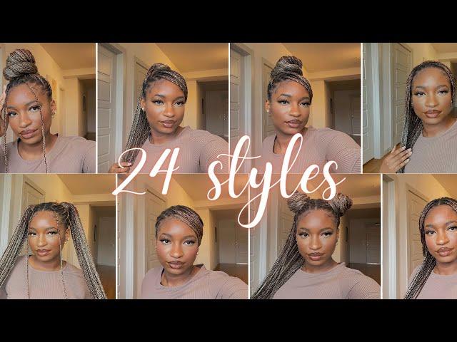 24 CUTE WAYS TO STYLE KNOTLESS BRAIDS || no hair-tie needed