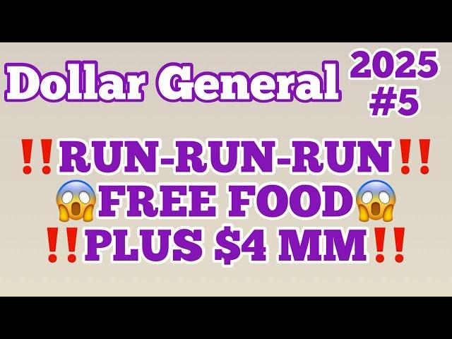 2025#5Dollar General Couponing‼️RUN-RUN‼️FREE FOOD‼️(+) $4 MM‼️Must Watch