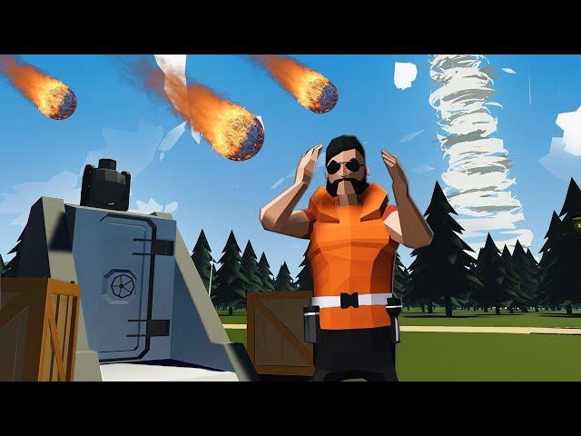 Surviving Meteor Shower in a BUNKER in the Stormworks Natural Disasters Update!