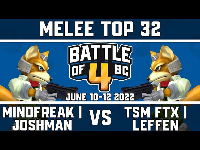 MindFreak | Joshman vs TSM FTX | Leffen - Melee Singles Top 32 - Battle of BC 4