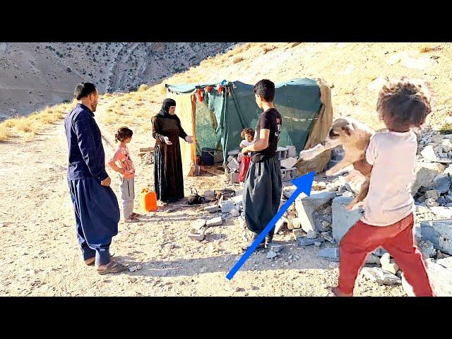 "The hard life of an old nomadic woman after the destruction of her house"