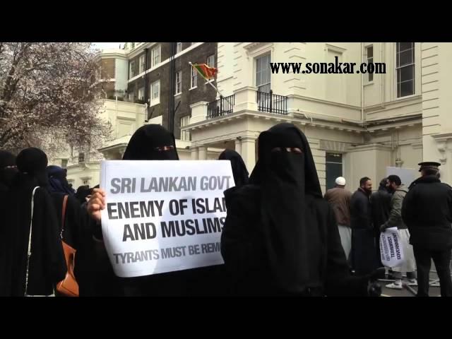 Protest in support of Muslims in Sri Lanka by UK muslim women