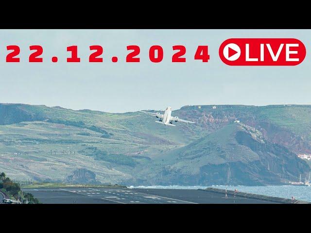 LIVE GUSTY WIND ACTION From Madeira Island Airport 22.12.2024