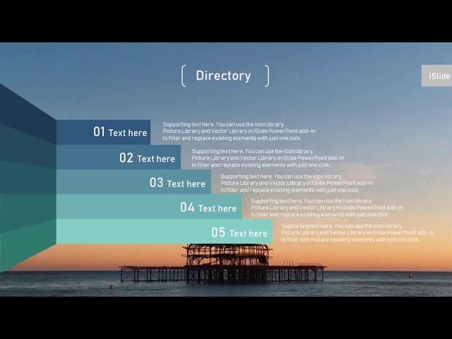 How to Create Stylish Directory PowerPoint Slide with iSlide