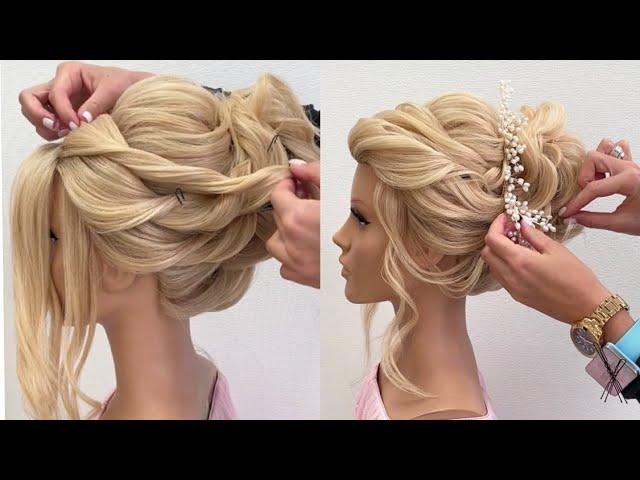 Updo hairstyle for wedding. Hairstyle tutorial