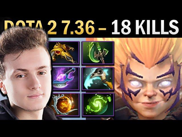 Invoker Gameplay Miracle with 18 Kills and Parasma - Dota 7.36