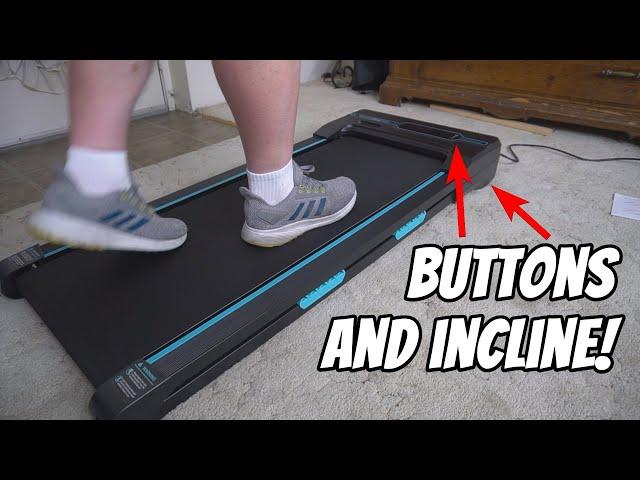 Walking pad with remote control, built-in buttons, and incline! Perfect home office treadmill.