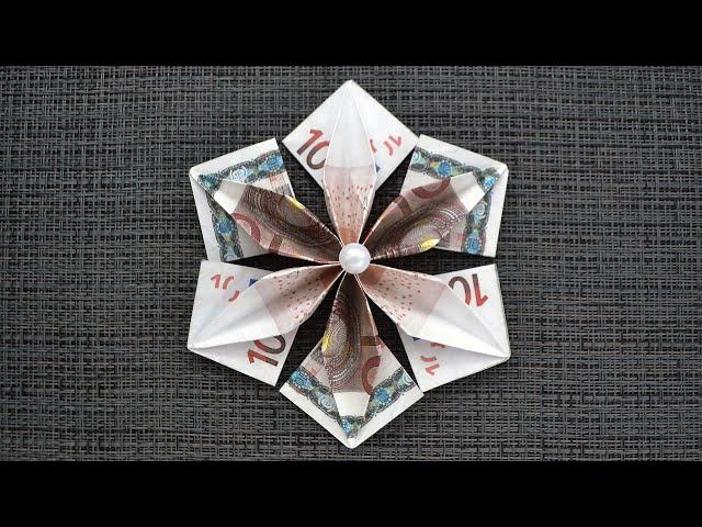 Origami BLUME Geldgeschenk GELD FALTEN | Geschenk | Money FLOWER | Tutorial by Euro Origami