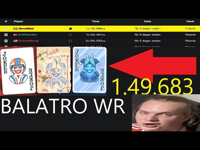 Balatro World Record Speedrun any% Random Seed  01:49.683