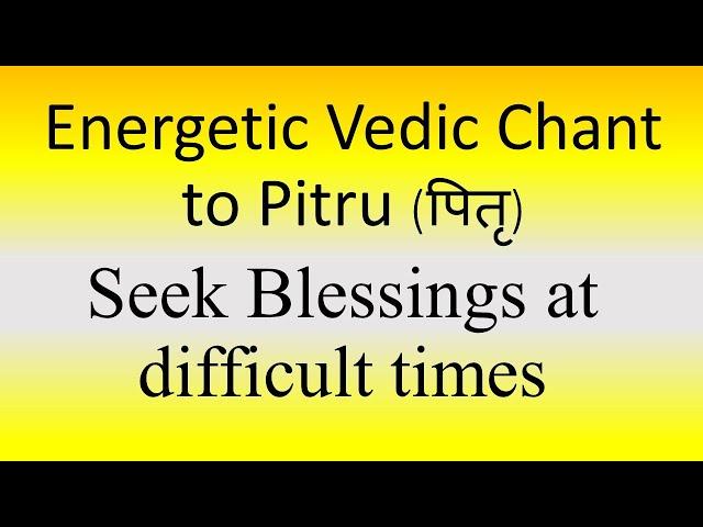 ENERGETIC Vedic Chant to Pitrus (पितृ) to get Blessings | Ghana Patha | Yajur Veda | Sri K. Suresh