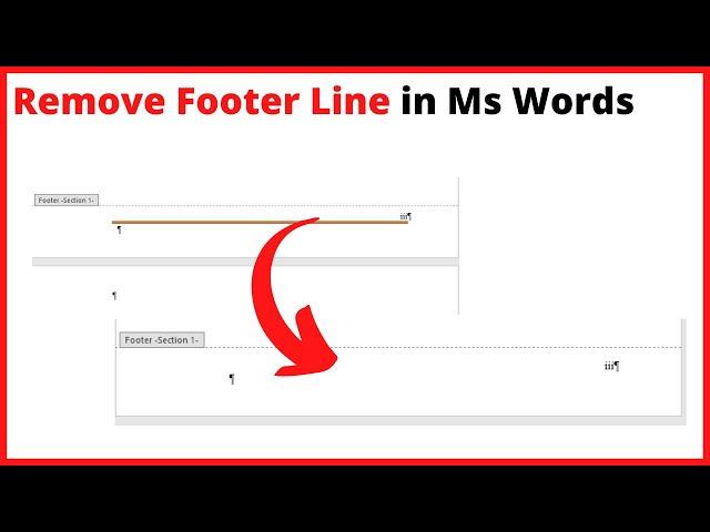 how to remove footer line from Ms word Page