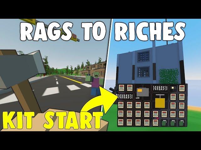 ULTIMATE RAGS TO RICHES! - SOLO OP LOOT CLAN BASE RAID (Unturned Rags to Riches)