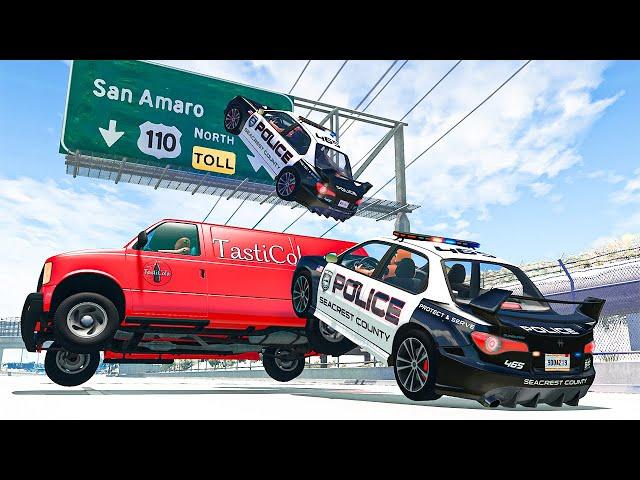 Police Car Chases #46 - BeamNG DRIVE | SmashChan