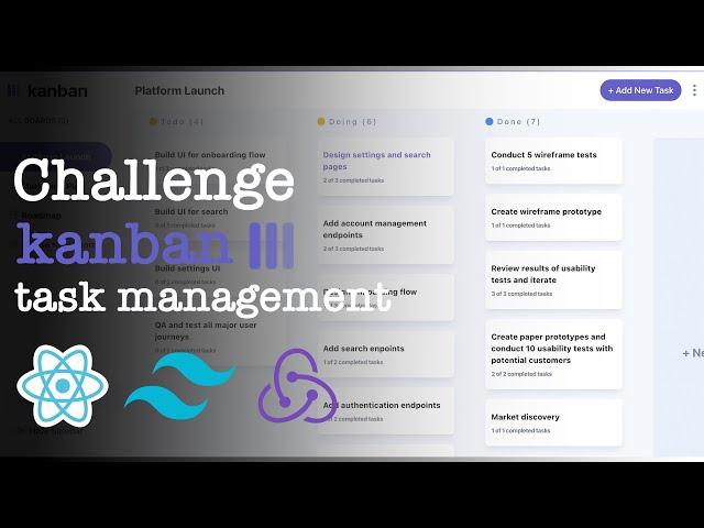 React Kanban Task management web app : react , redux , tailwind