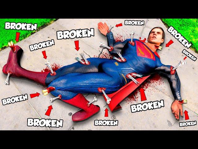 Breaking Every Bone As SUPERMAN In GTA 5!