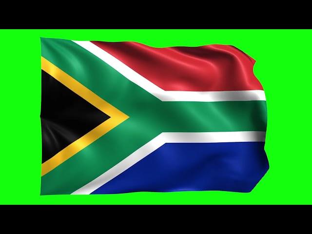 Green screen Footage | South Africa Waving Flag Green Screen Animation | Royalty-Free