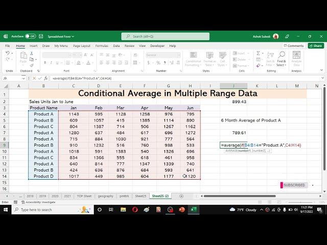 Calculating Conditional Average from Multi Column Data | AVERAGEIF ? No! It Will Not.