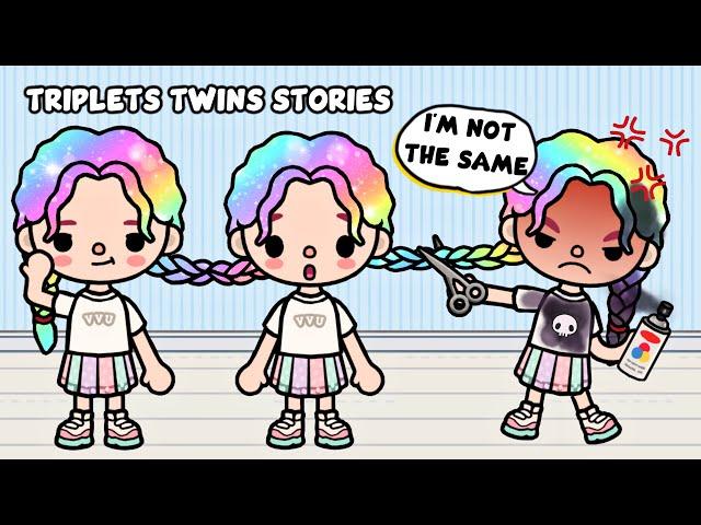 I'm Not The Same ‍️ Best Triplets Twin Sisters Stories | Sad Toca Life Story | Toca Boca World