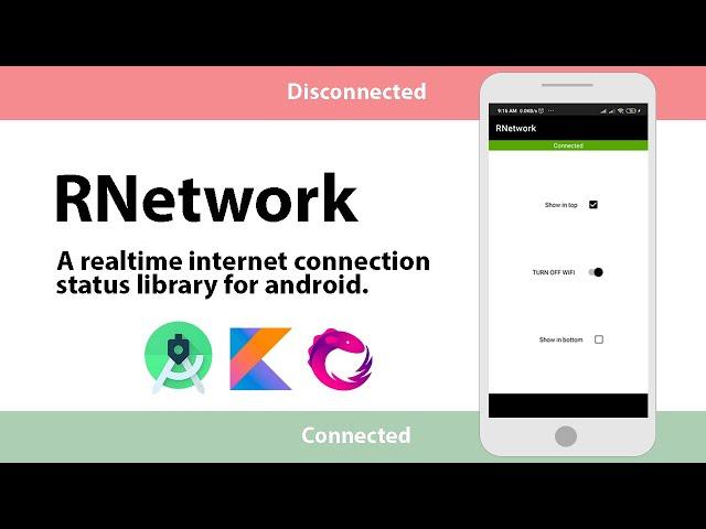 How to check internet connection continuously by RNetwork in android studio | HD | 1080p | 2020