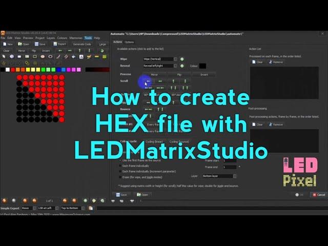 How to create HEX file with LED Matrix Studio tutorial By Hannachi Samir