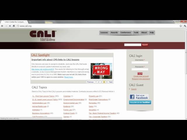 Registering at CALI.org