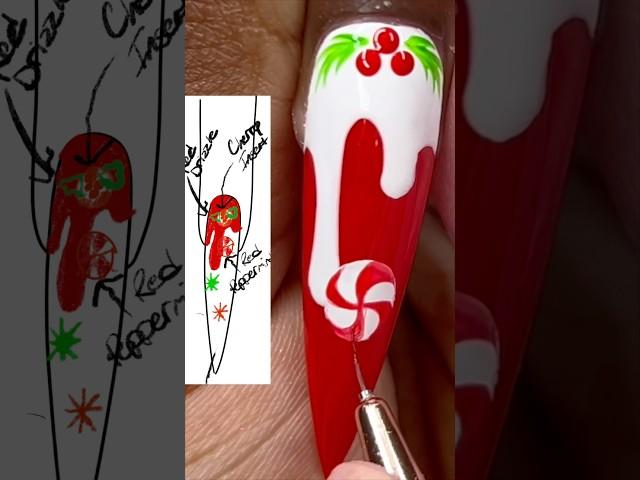 My husband drew my Christmas nails!  #softgel