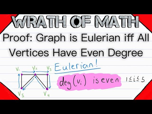 Proof: Graph is Eulerian iff All Vertices have Even Degree | Euler Circuits, Graph Theory