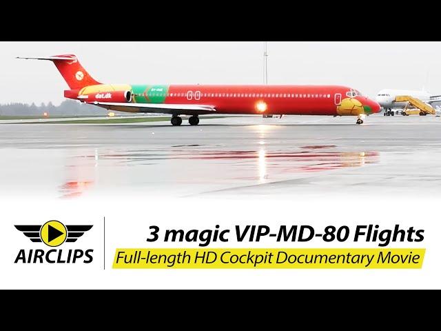 Crosswinds, low clouds, real Aviators: DAT MD-83 Ultimate Cockpit Movie across Denmark!  [AirClips]