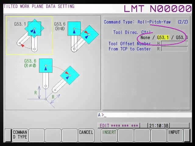 FANUC 5 Axes | TWP Setting Screen for Roll-Pitch-Yaw (RPY)