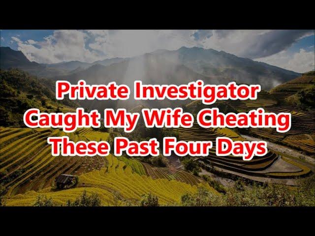 Private Investigator Caught My Wife Cheating These Past Four Days | Reddit Relationships