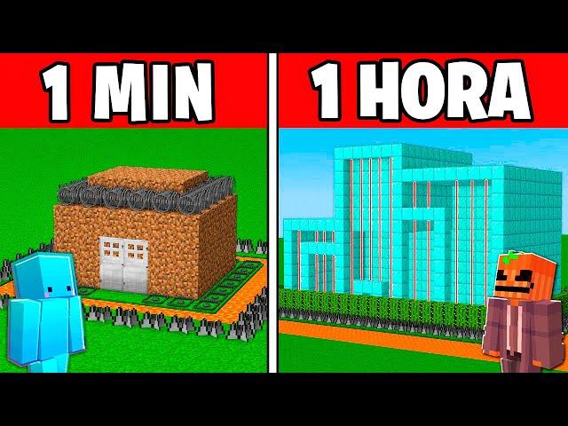 Prisión Segura de 1 Minuto vs 1 HORA en Minecraft!