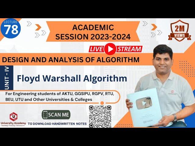 DAA78: All Pair Shortest Path Floyd Warshall Algorithm Dynamic Programming