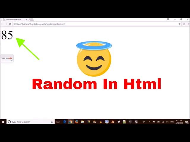 How to generate a random number in HTML/JAVASCRIPT