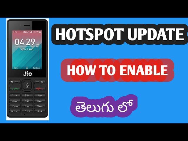 Jio phone hotspot | how to enable | hotspot in jio phone | internet sharing jio phone | telugu |