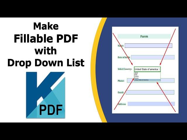 How to create a fillable pdf form with drop down menu list in Kofax Power PDF