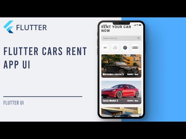 Flutter UI Tutorial | Cars Renting App UI using Flutter