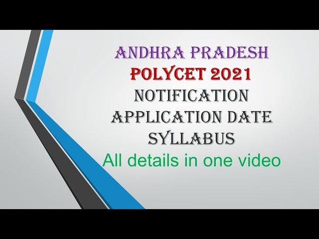 AP Polycet 2021 Application Date |Syllabus| Courses offered| Books| Colleges list