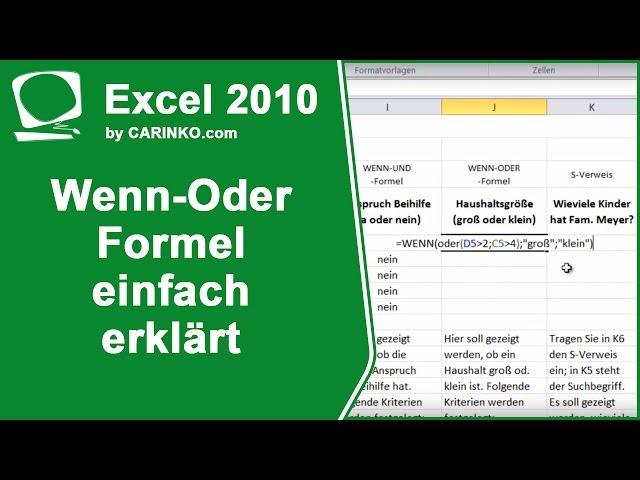 Excel Wenn-Oder-Formel einfach erklärt  - carinko.com