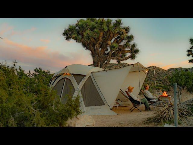 Scenic camping in a new Snow Peak tent | Living Shell Pro, IGT, Takibi | Fall camping with new gear