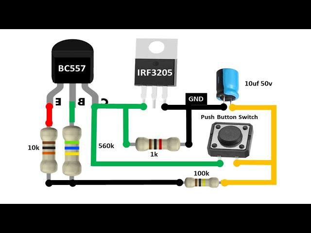 Single Push Button ON OFF switch circuit