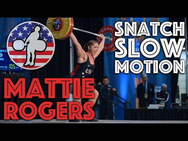 Mattie Rogers (69) - 100, 103 and 105kg Snatch Slow Motion