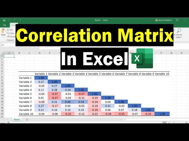 How To Create A Correlation Matrix In Excel (With Colors!)