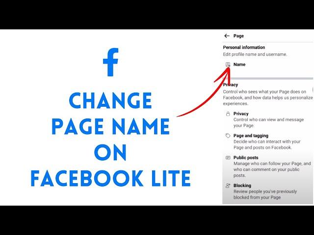 How to Change Page Name on Facebook Lite?