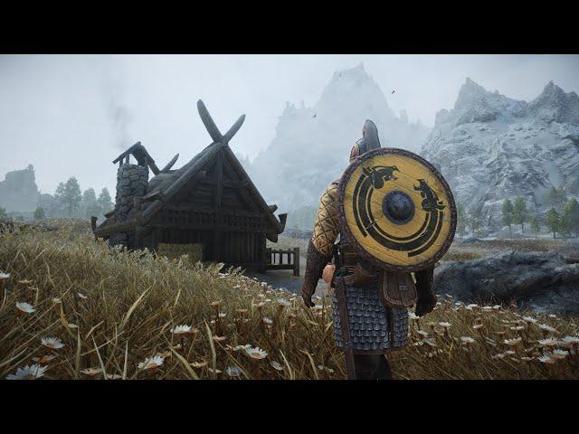 Relaxing Walk to Whiterun | Skyrim Wunduniik 4K Ultra Modded Graphics