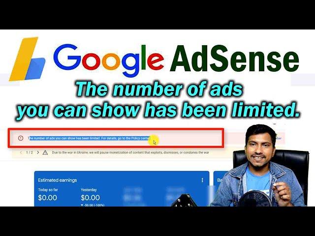 The number of ads you can show has been limited | How to Fix google AdSense Error